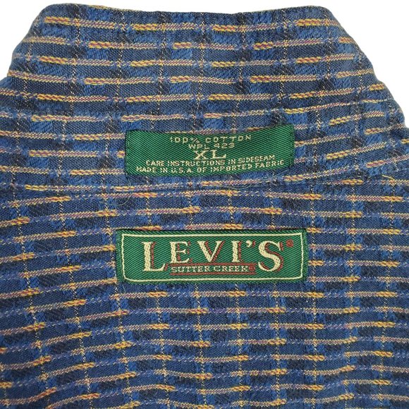 Levi's Sutter Creek Mens Size XL Cotton Big E Long Sleeve Button Up Vintage 90s - Picture 4 of 13